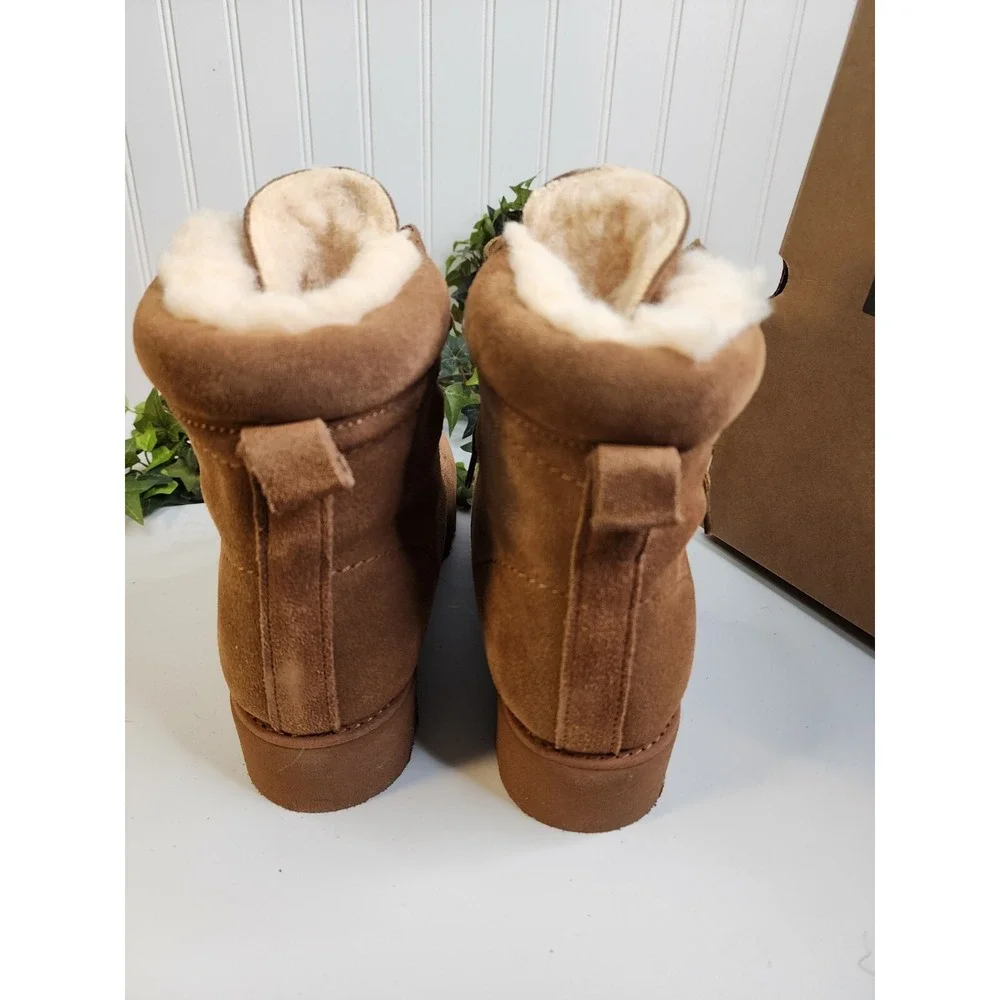 BEARPAW Ariella Suede Water- and Stain-Repellent Boot Hickery Sz 12